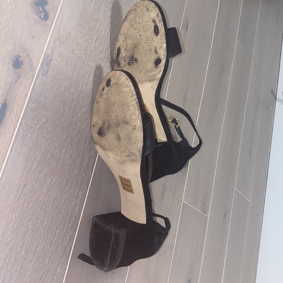 Open toe black/cream heels - Picture 4 of 4